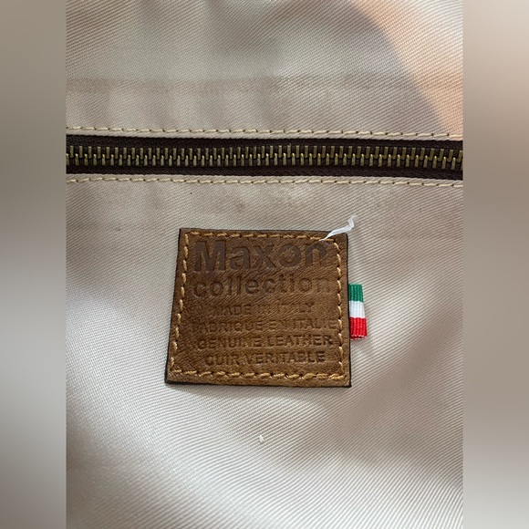 Maxon Collection made in Italy Genuine Leather in Caramel Brown vintage tote bag - Picture 3 of 9